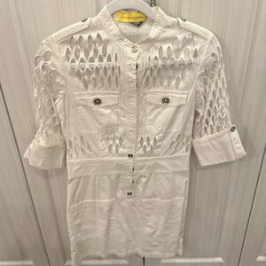 While 3/4 sleeve Catherine Malandrino day dress. Perfect condition.